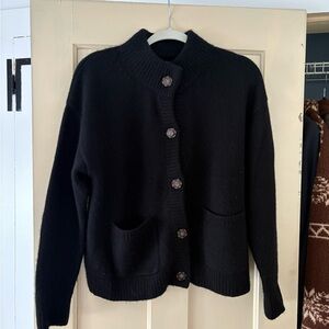 NAADAM Black 100% Cashmere Cardigan Sweater